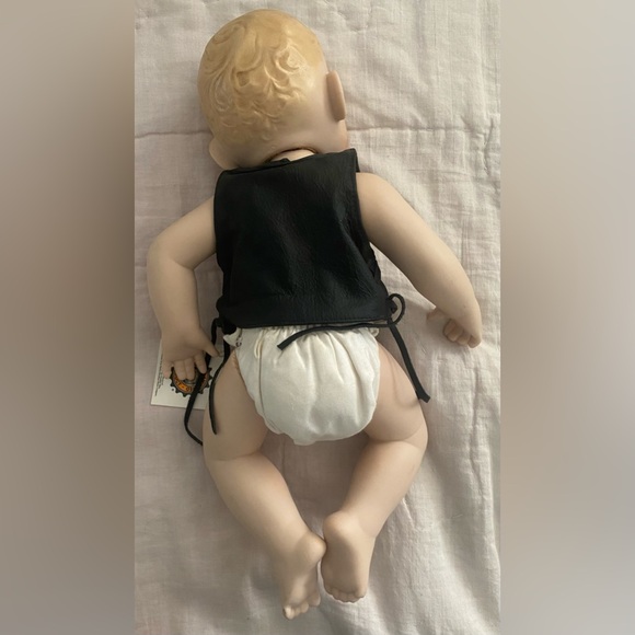 Franklin Mint Harley-Davidson Porcelain “Bobby”  Biker Baby Doll  w/Tag